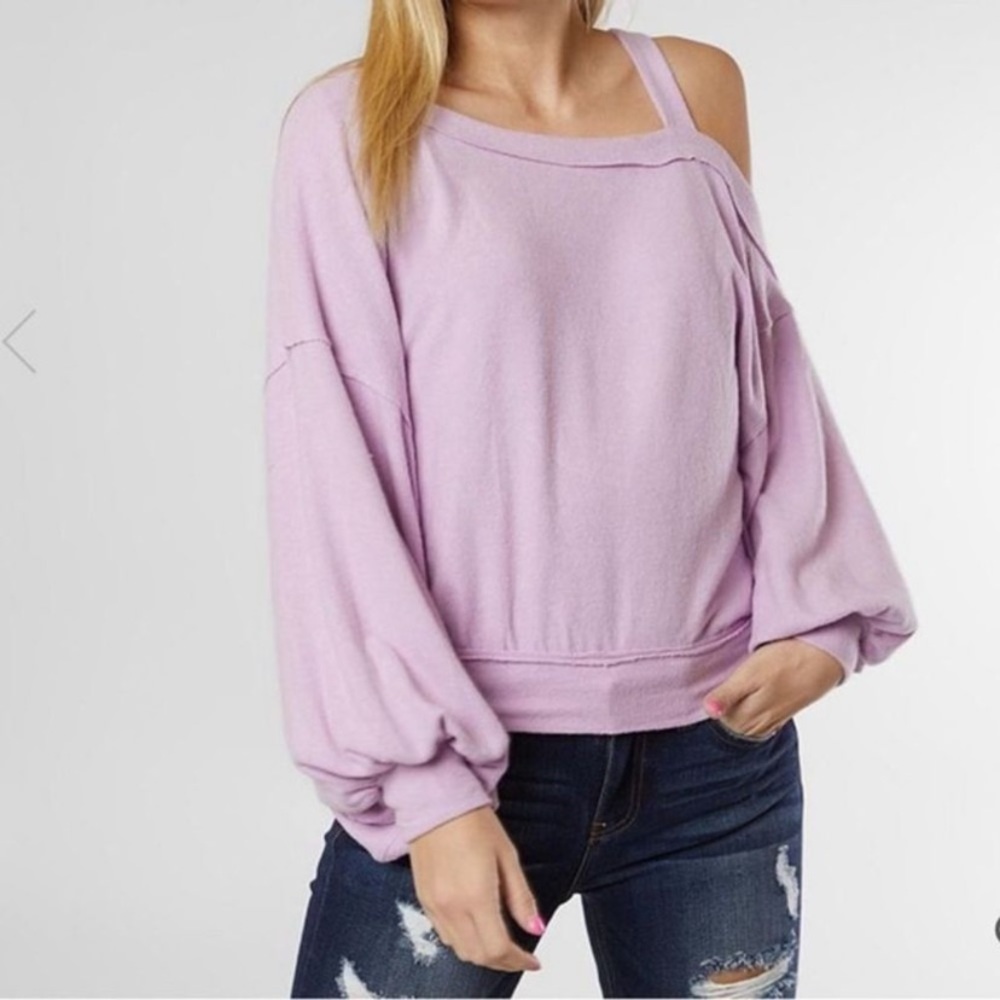Free People Flaunt It Cold Shoulder Sleeve Top M